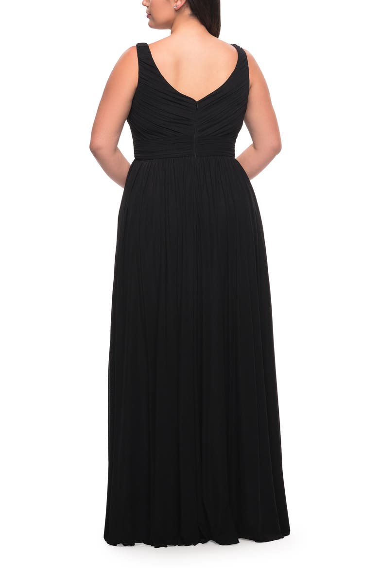 Plus Size Long Gown, Alternate, color, BLACK