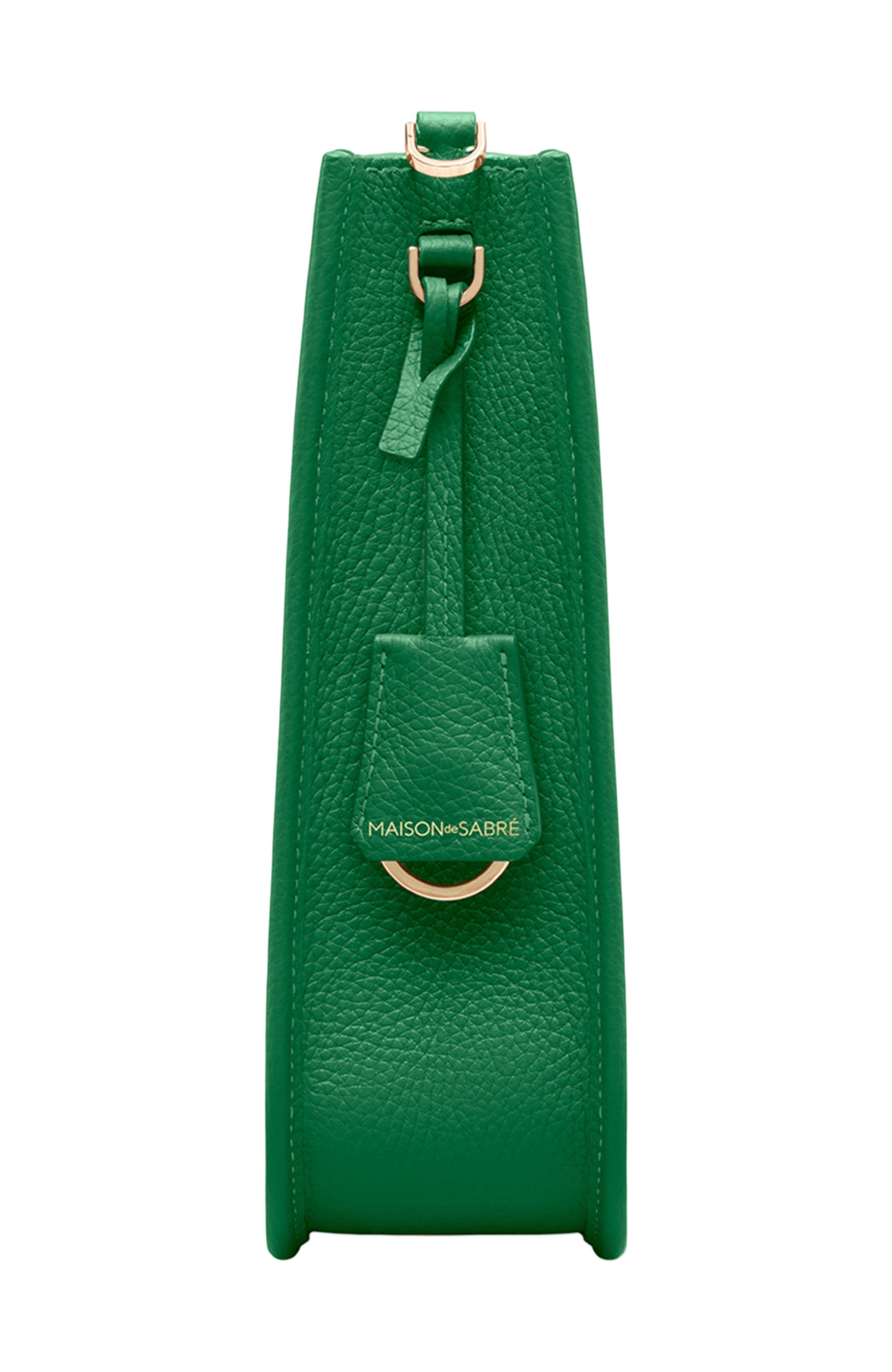 Leather Saddle Bag, Alternate, color, Emerald Green