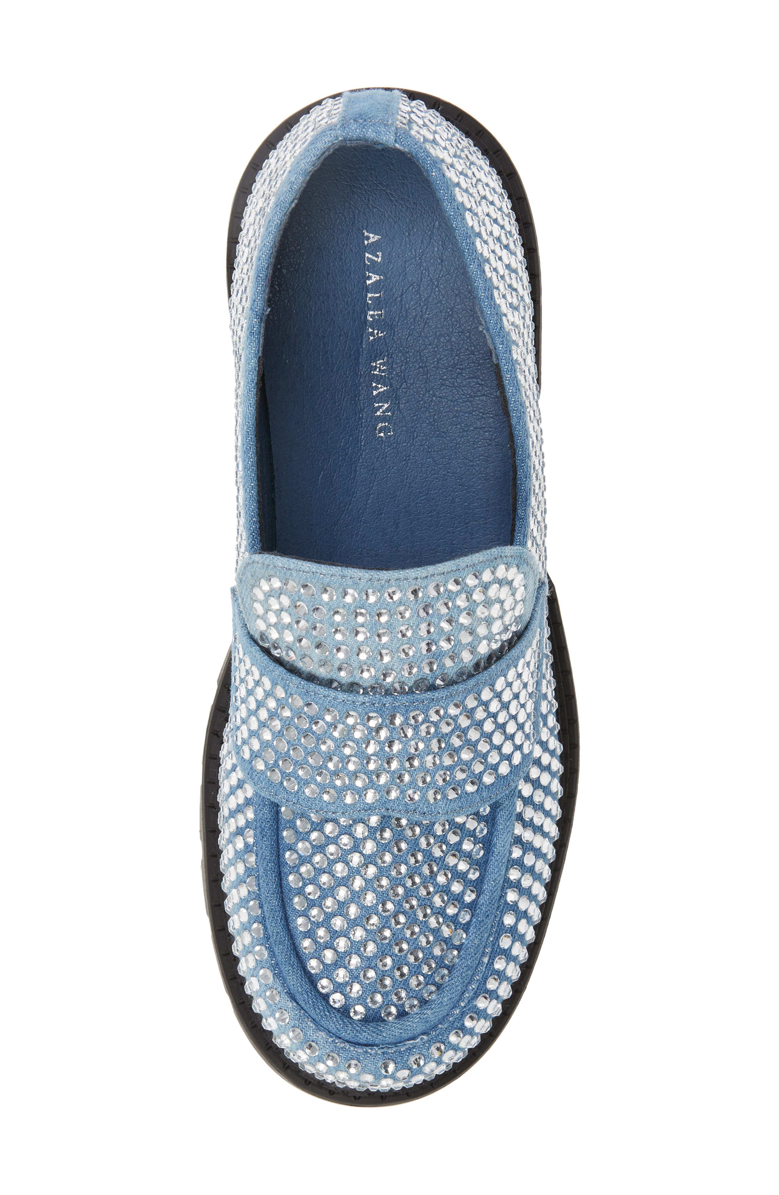 AZALEA WANG Thumper Denim Loafer, Alternate, color, 