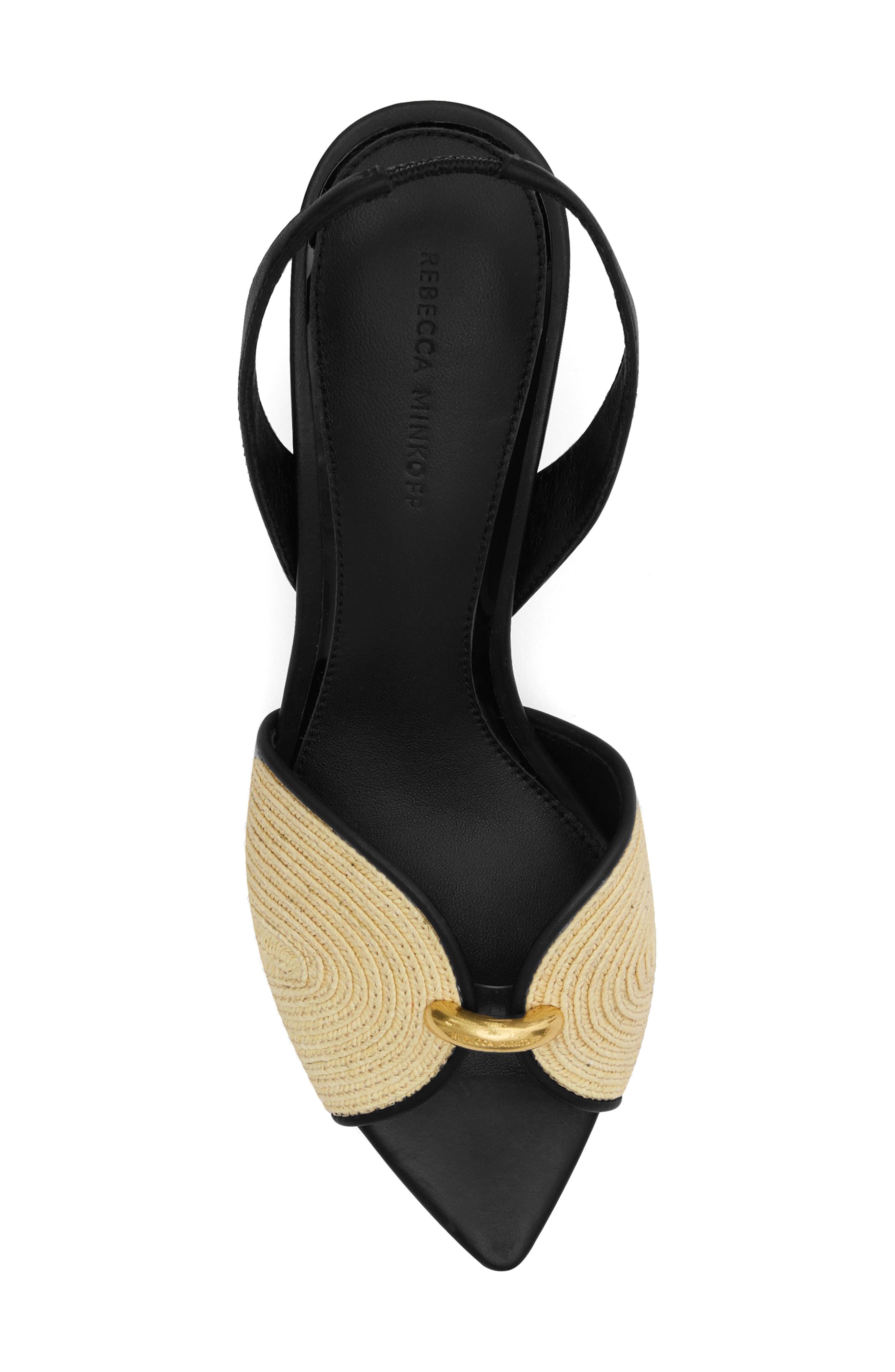 Rebecca Minkoff Paris Pointed Toe Slide Sandal, Alternate, color, Natural