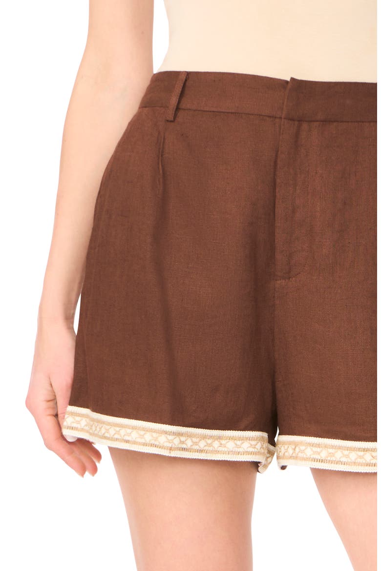 Beaded Hem Shorts, Alternate, color, SHAVED CHOCOLATE