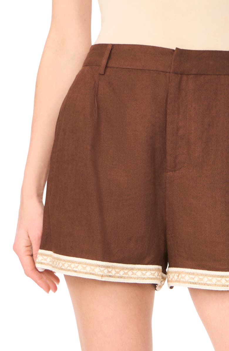 Parker Beaded Hem Shorts, Alternate, color, Shaved Chocolate