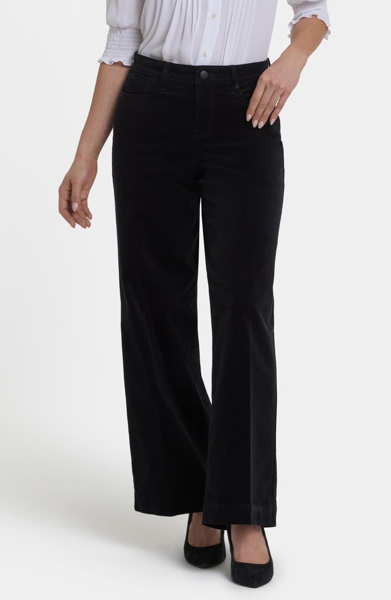 NYDJ Teresa Wide Leg Corduroy Pants, Main, color, Black