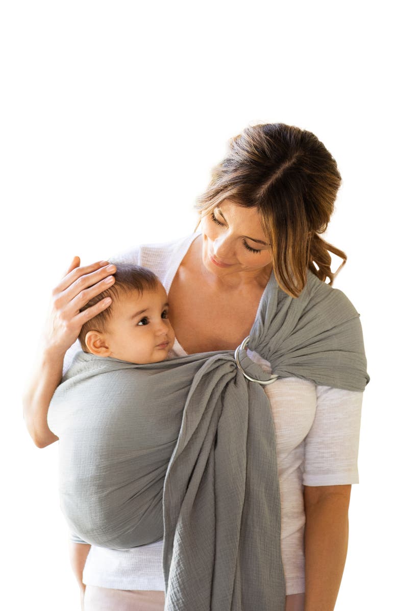 MOBY Ring Sling Double Gauze Baby Carrier, Main, color, Pewter
