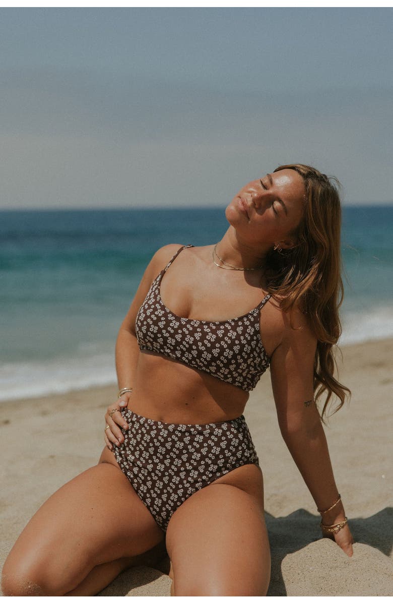 Geode Swimwear Chloe Bikini Top, Alternate, color, Brown