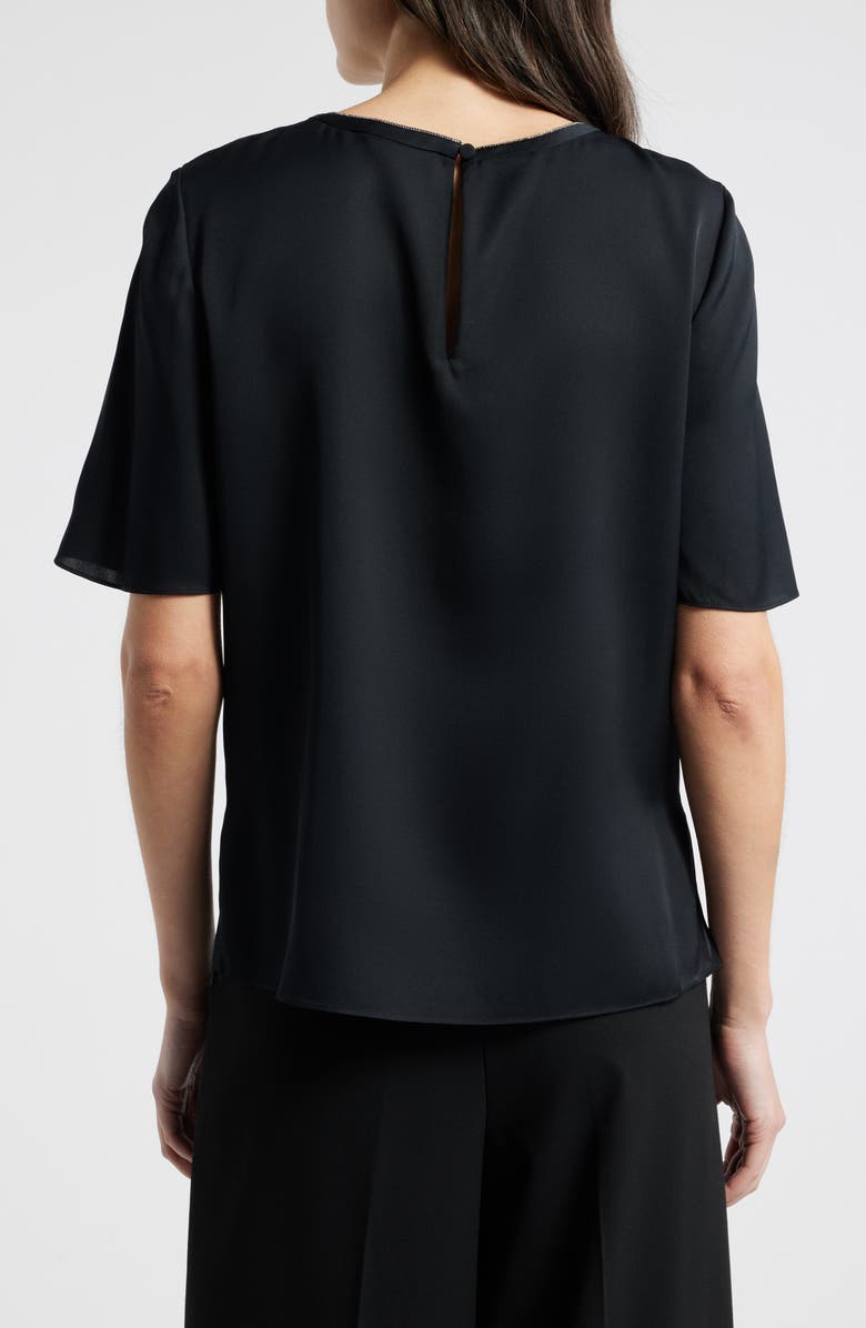 KOBI HALPERIN Sylvie Embellished Stretch Silk Top, Alternate, color, Black