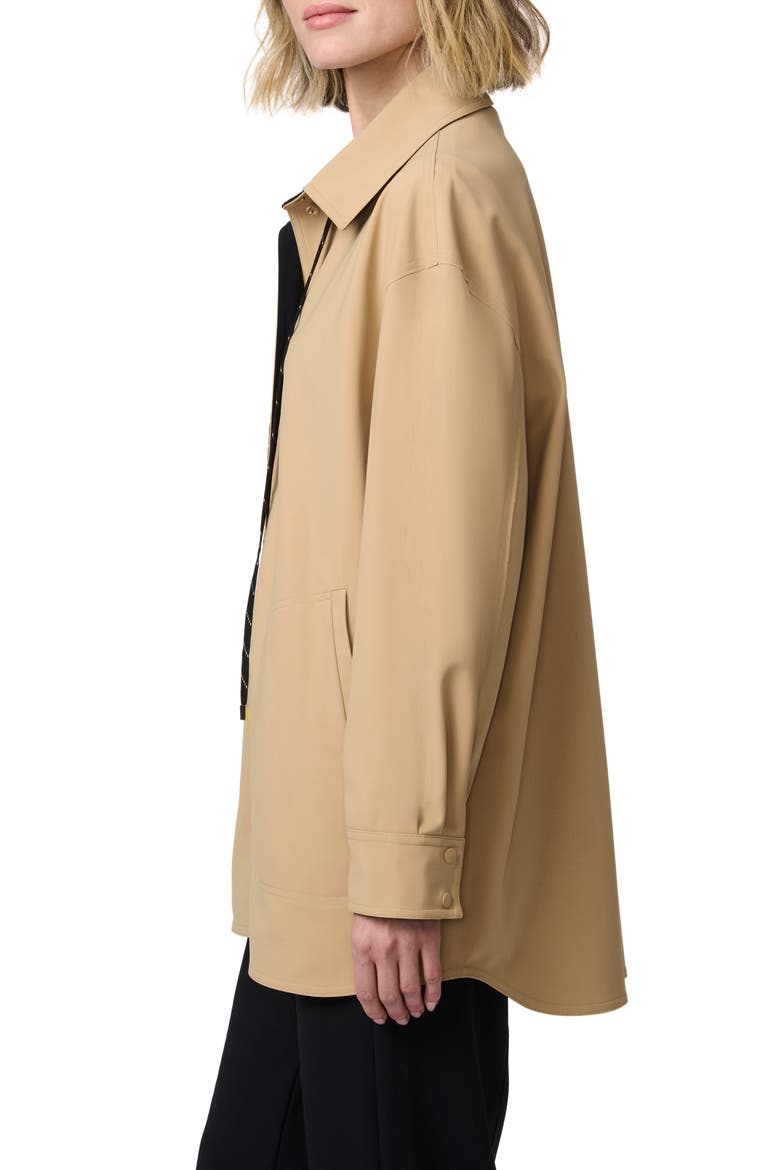 Stretch Gabardine Shacket, Alternate, color, TAN