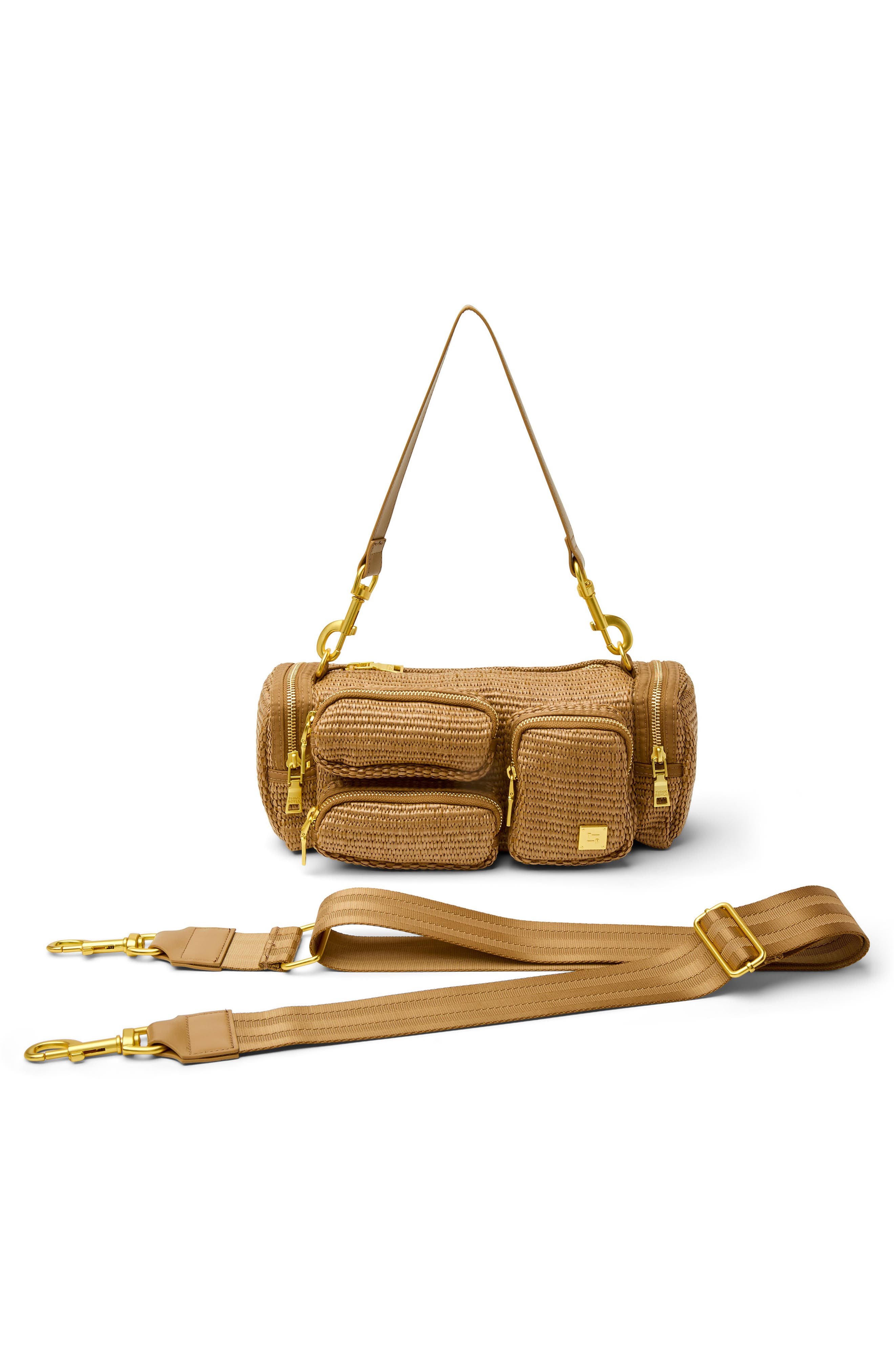 THINK ROYLN Lady Cargo Shoulder Bag, Alternate, color, Sand Dune Raffia