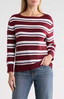 Striped Bateau Neck Sweater