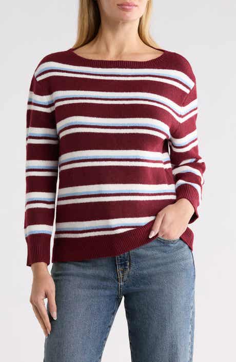 Striped Bateau Neck Sweater