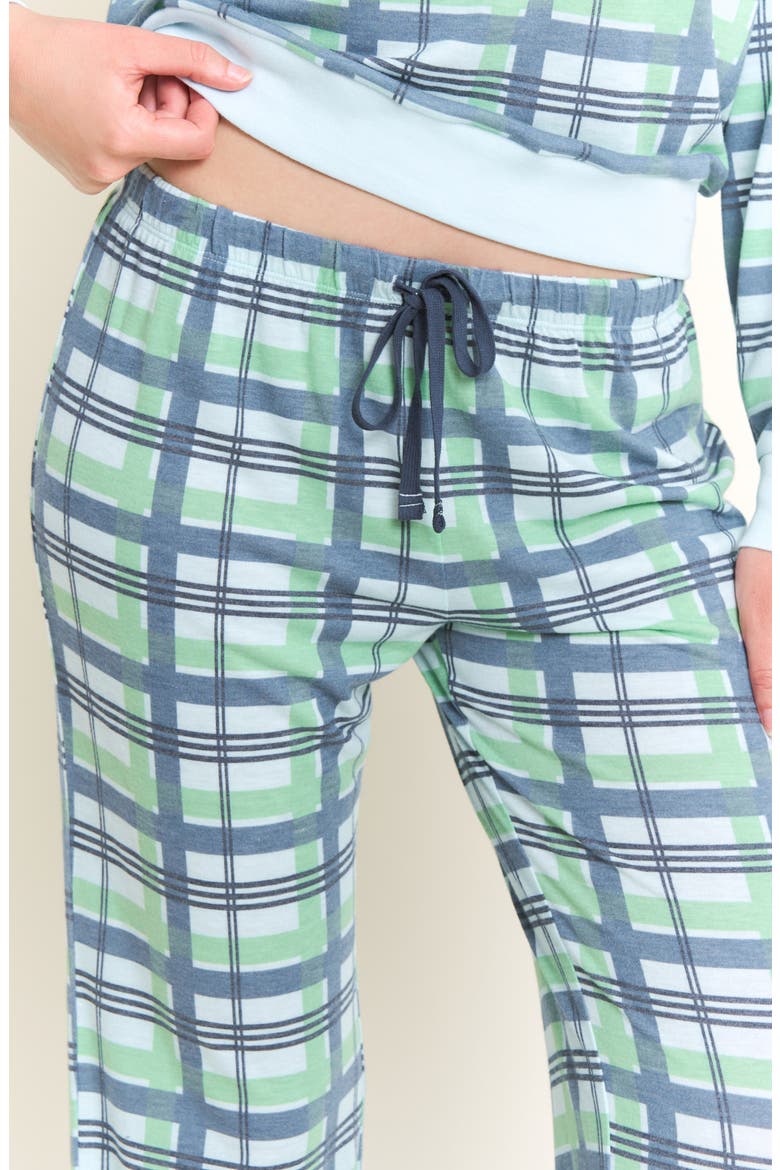 Star Seeker Brushed Jersey Pajamas, Alternate, color, BLUE PLAID