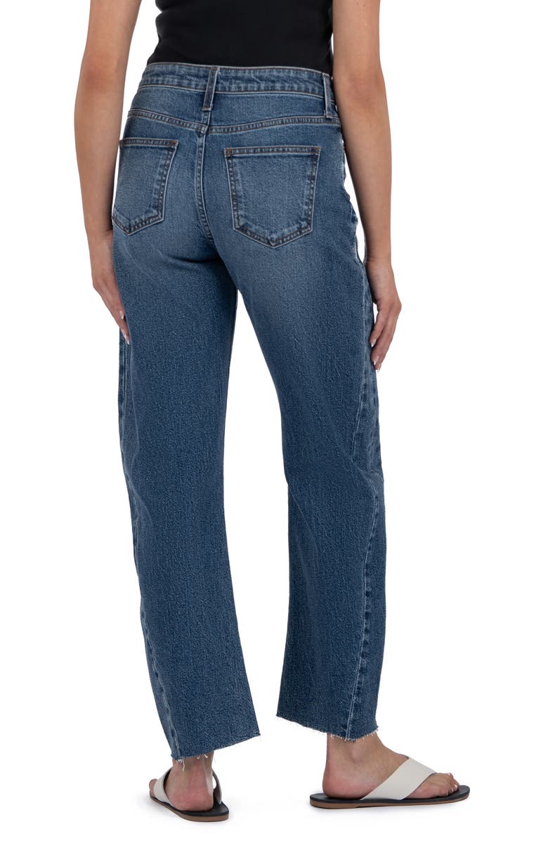 KUT from the Kloth Ashley Raw Hem High Waist Ankle Slouchy Barrel Jeans, Alternate, color, Moderate W/Dk