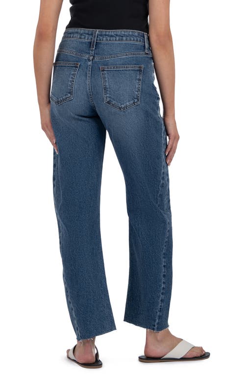 Kut From The Kloth Ashley Raw Hem High Waist Ankle Slouchy Barrel Jeans In Blue