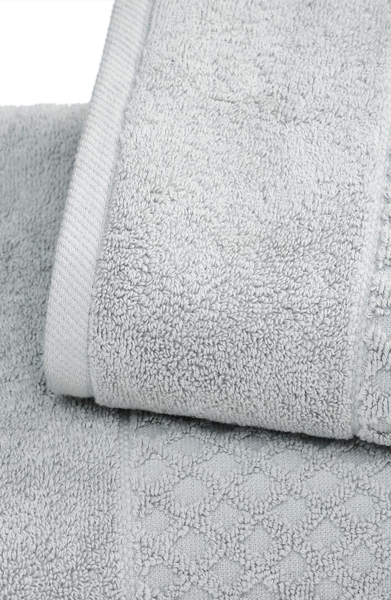 Woven & Weft 6-Pack Diamond Textured Hand Towels, Alternate, color, Light Grey
