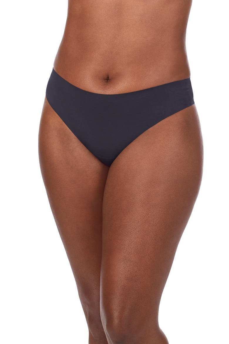 Smooth Shape Leak Resistant Thong, Main, color, BLACK