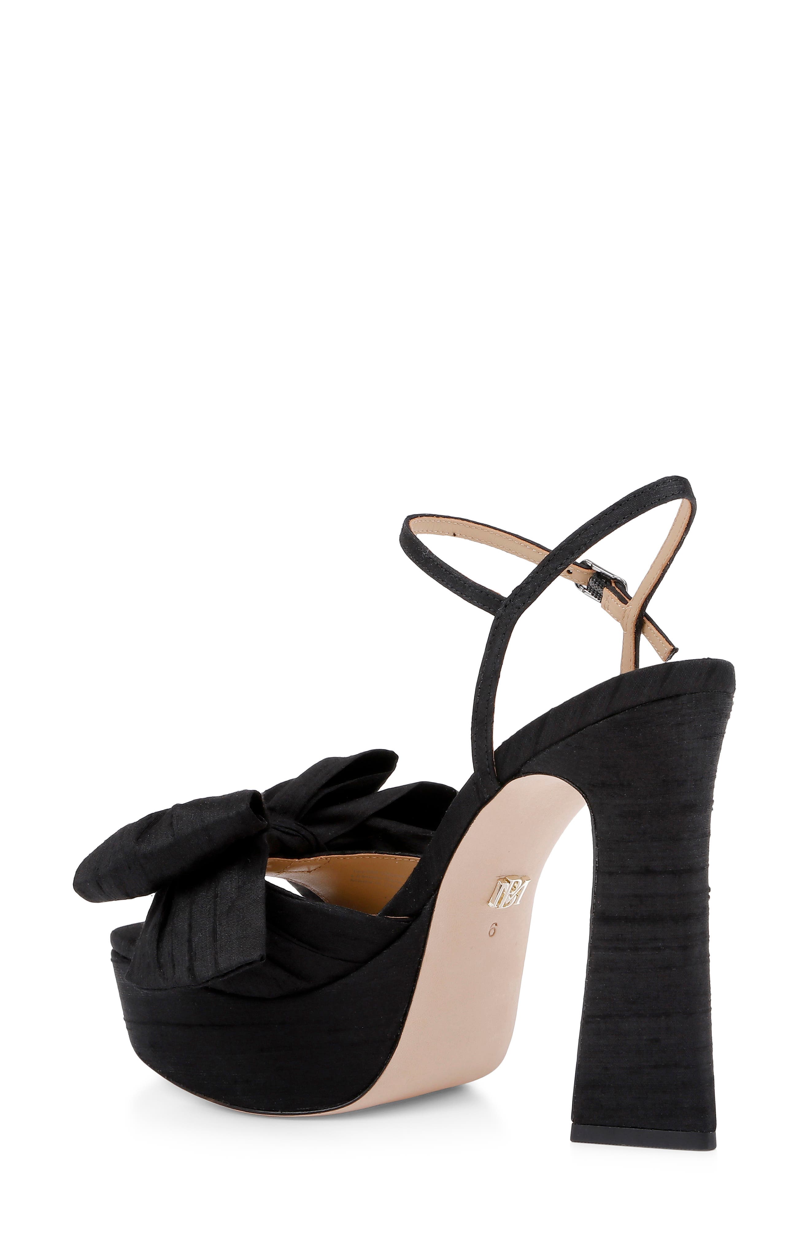 BADGLEY MISCHKA Olivia Platform Ankle Strap Sandal, Alternate, color, Black Silk