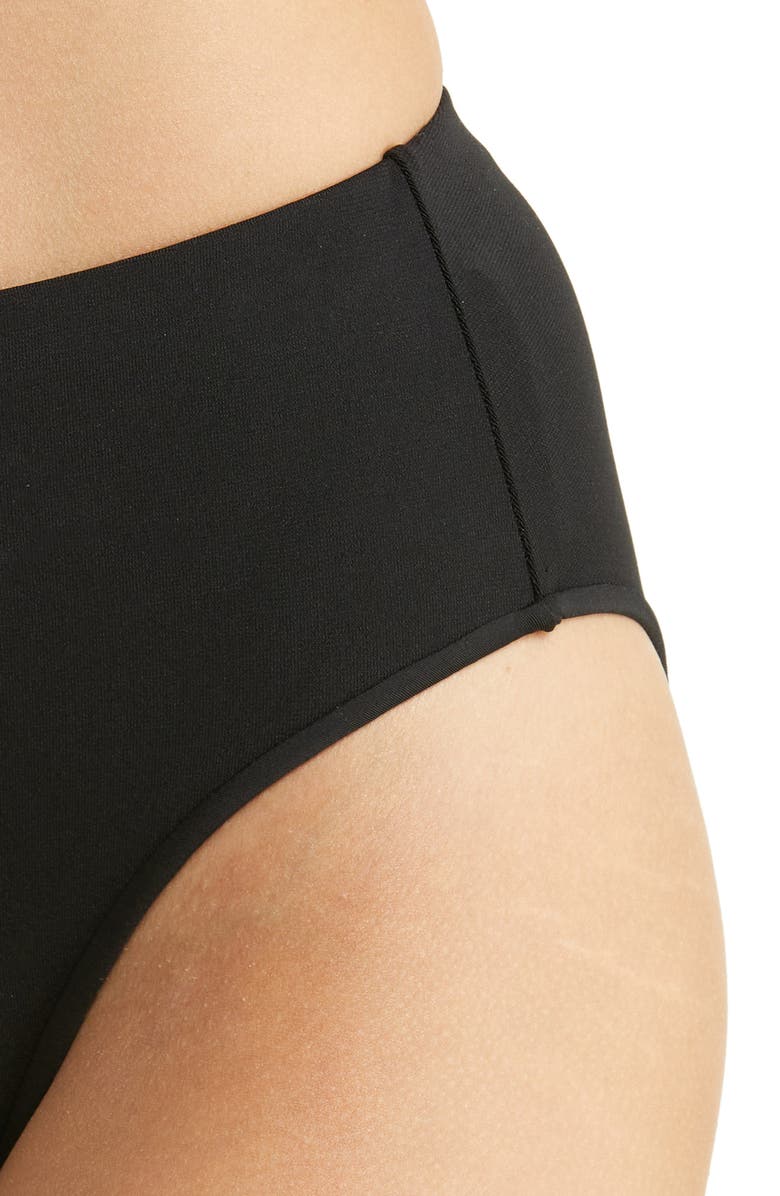 Robin Piccone Ava High Waist Bikini Bottoms, Alternate, color, Black