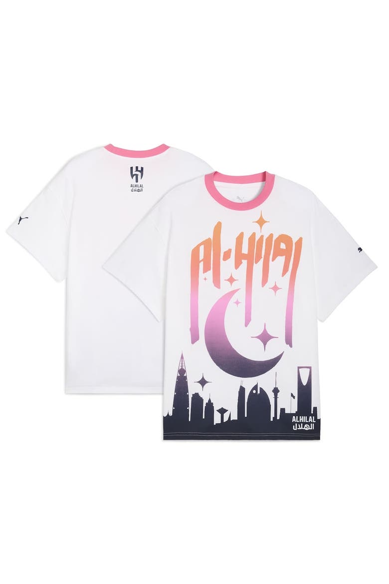 Men's Puma White Al Hilal 2025 FIFA Club World Cup Hoops T-Shirt, Alternate, color, White