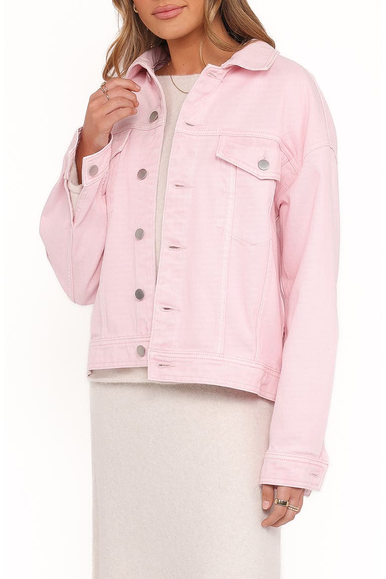 Larosa Denim Trucker Jacket, Alternate, color, DUSTY PINK