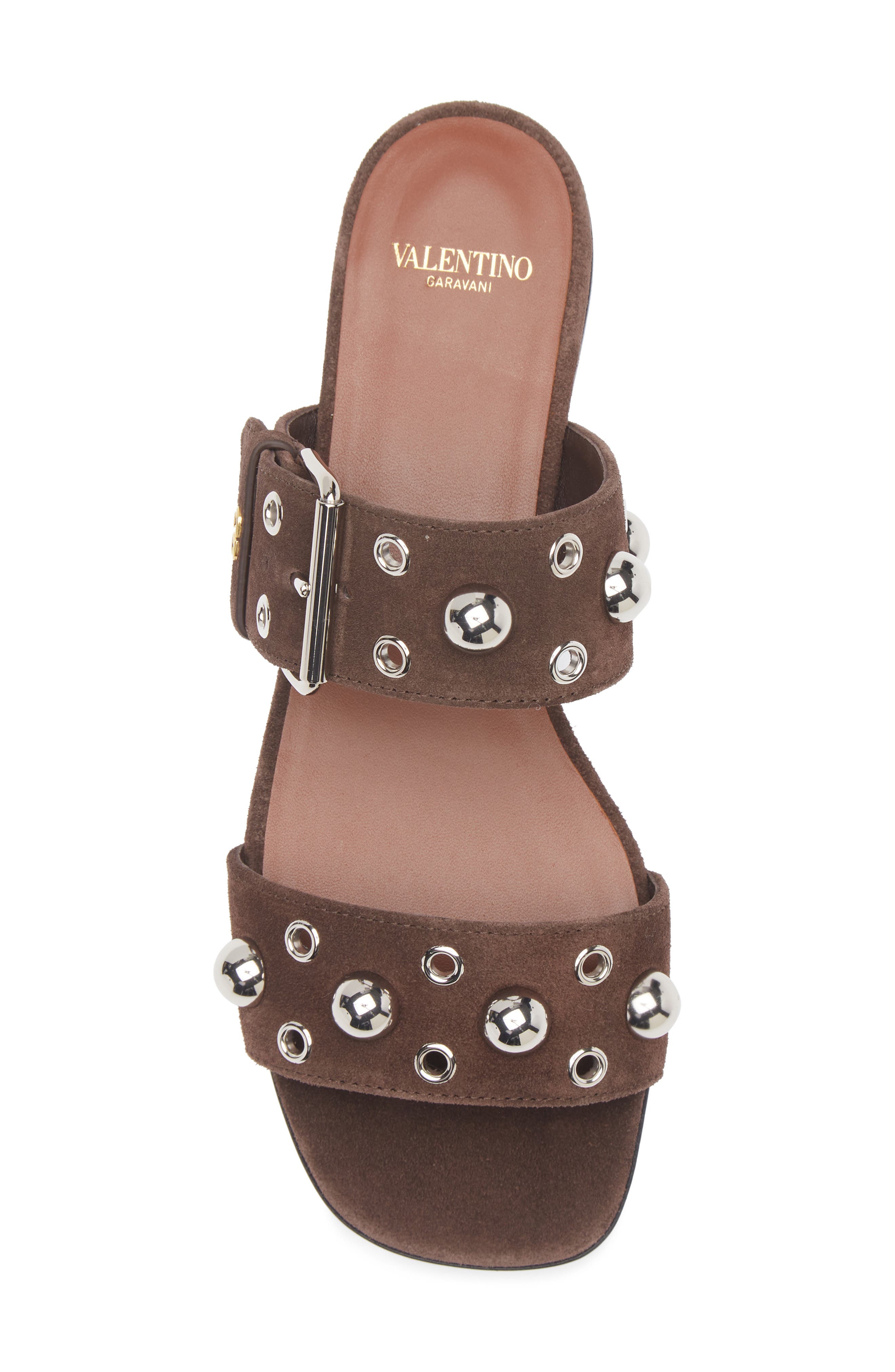 Valentino Garavani Nellcôte Slide Sandal, Alternate, color, Brown