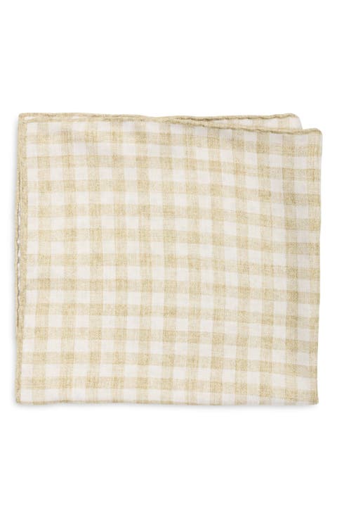 Gingham Silk Pocket Square