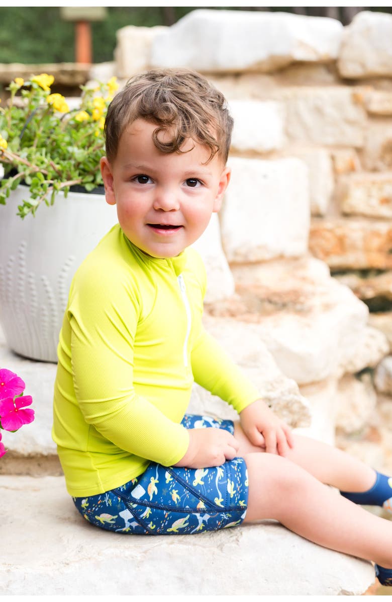 Splash About Kids Premium Long Sleeve Rashguard, Alternate, color, Lime
