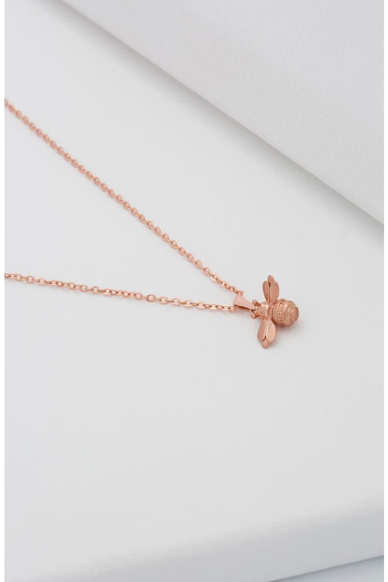 Bellema Bumblebee Pendant Necklace, Alternate, color, BRUSHED ROSE GOLD TONE