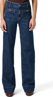 PAIGE Sasha Patch Pocket High Waist Wide Leg Jeans