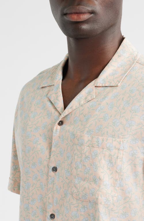Rails Waimea Short Sleeve Linen Blend Camp Shirt In Pink