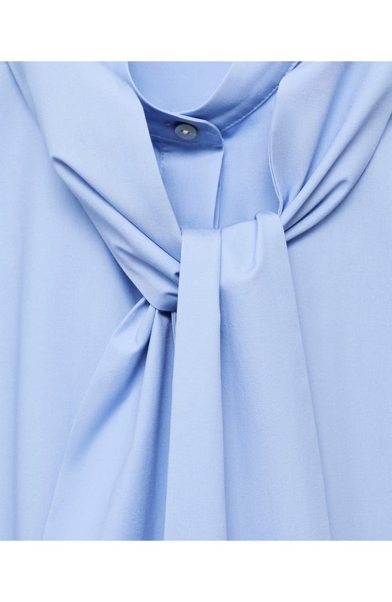 MANGO Tie Neck Top, Alternate, color, Blue