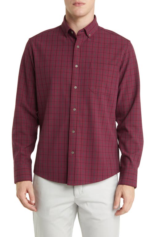 Mizzen+Main City Trim Fit Stretch Flannel Button-Down Shirt in Red