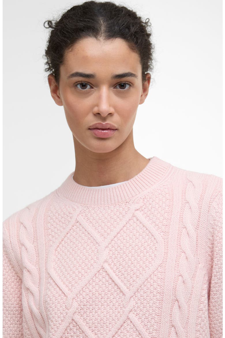 Burne Cable Wool Blend Sweater, Alternate, color, PINK BLUSH