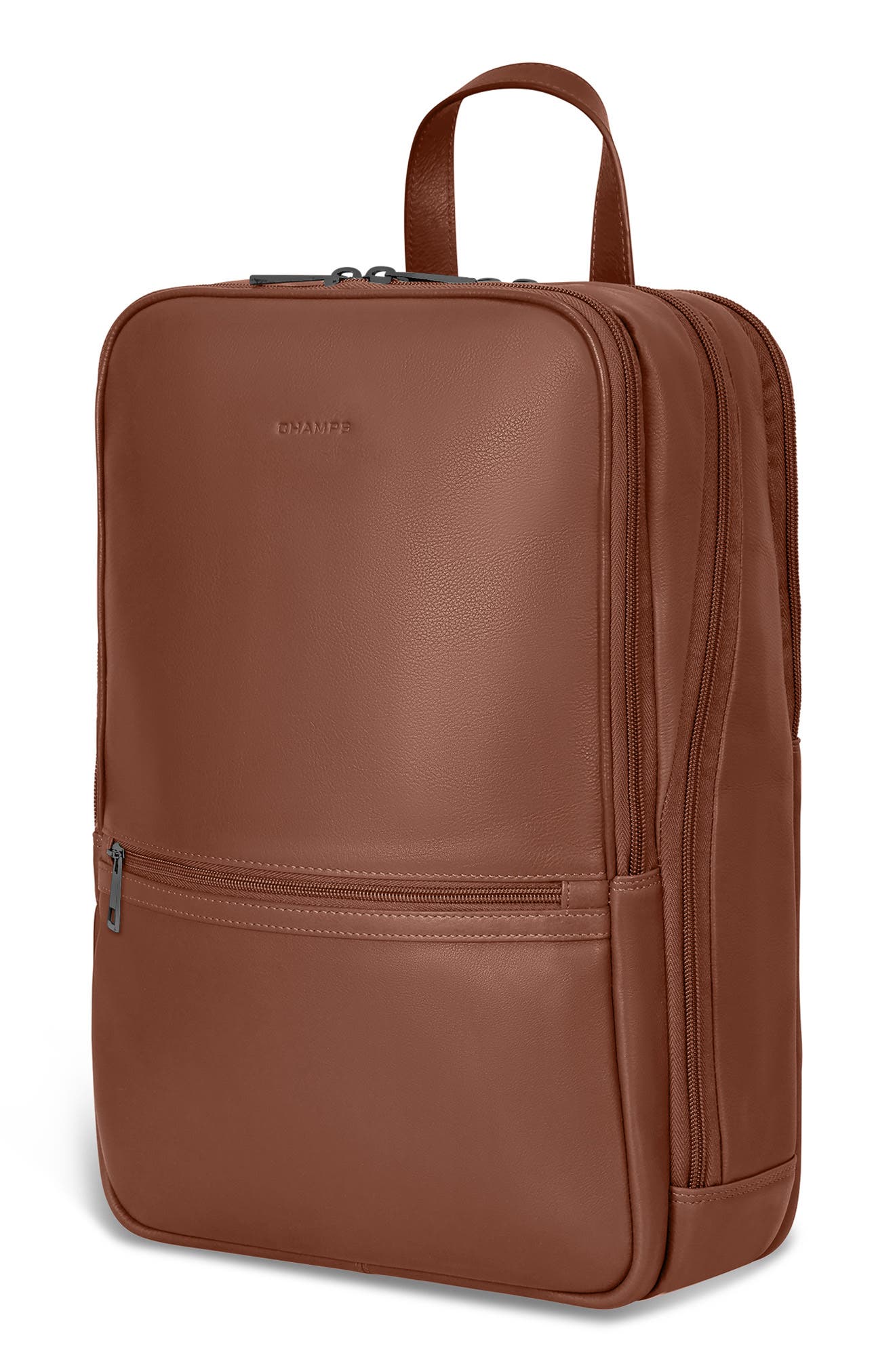 Onyx Leather Backpack, Alternate, color, BROWN