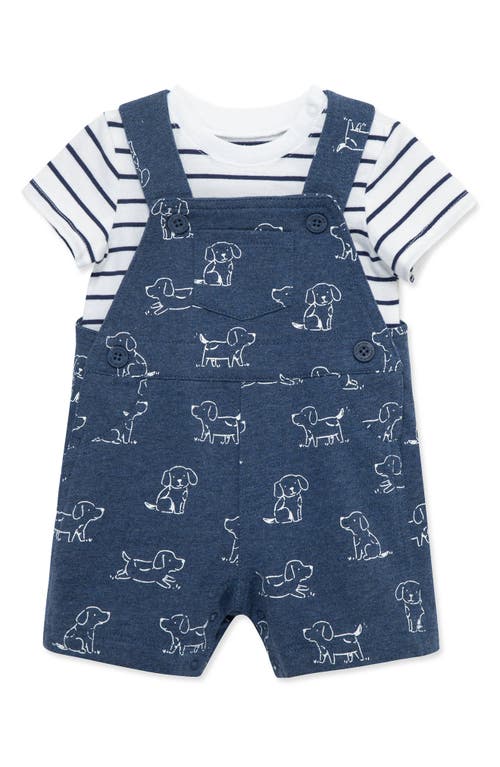 Shop Little Me Puppies Cotton T-shirt & Overalls Set