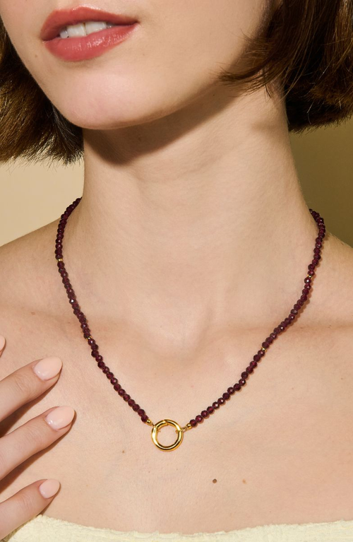 Little Sky Stone Garnet Energy Gemstone Necklace In Gold