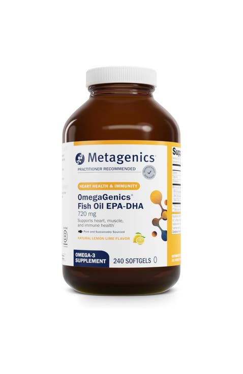 OmegaGenics High Potency Fish Oil EPA-DHA Omega-3 Supplement 240 Softgels