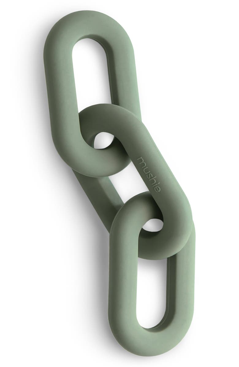 Mushie Links Silicone Teether, Main, color, Dried Thyme