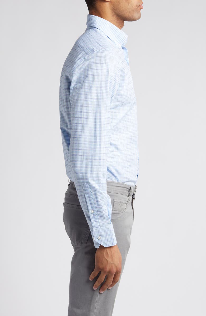 Scott Barber Check Stretch Cotton Button-Down Shirt, Alternate, color, 