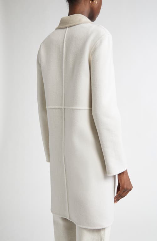 St John St. John Collection Two-tone Double Face Wool & Cashmere Coat