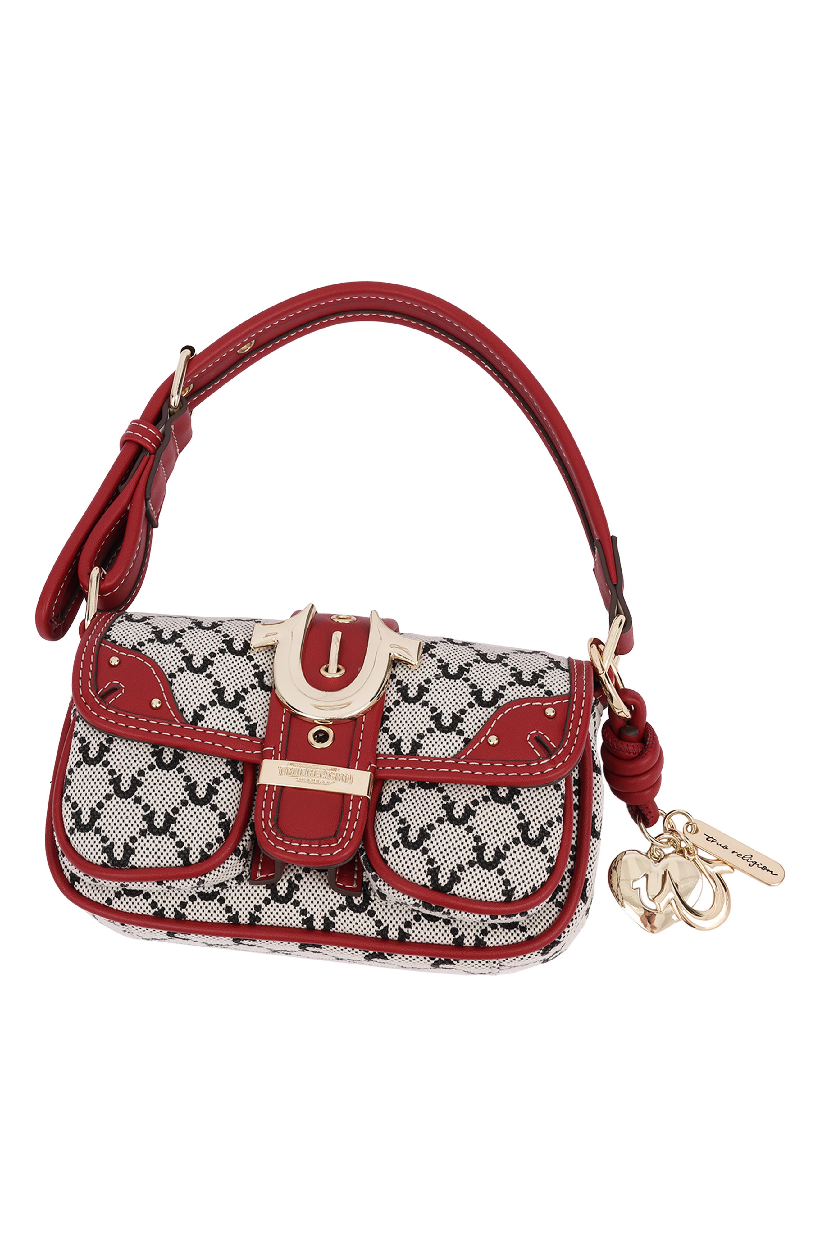 Signature Horseshoe Mini Shoulder Bag, Alternate, color, RED