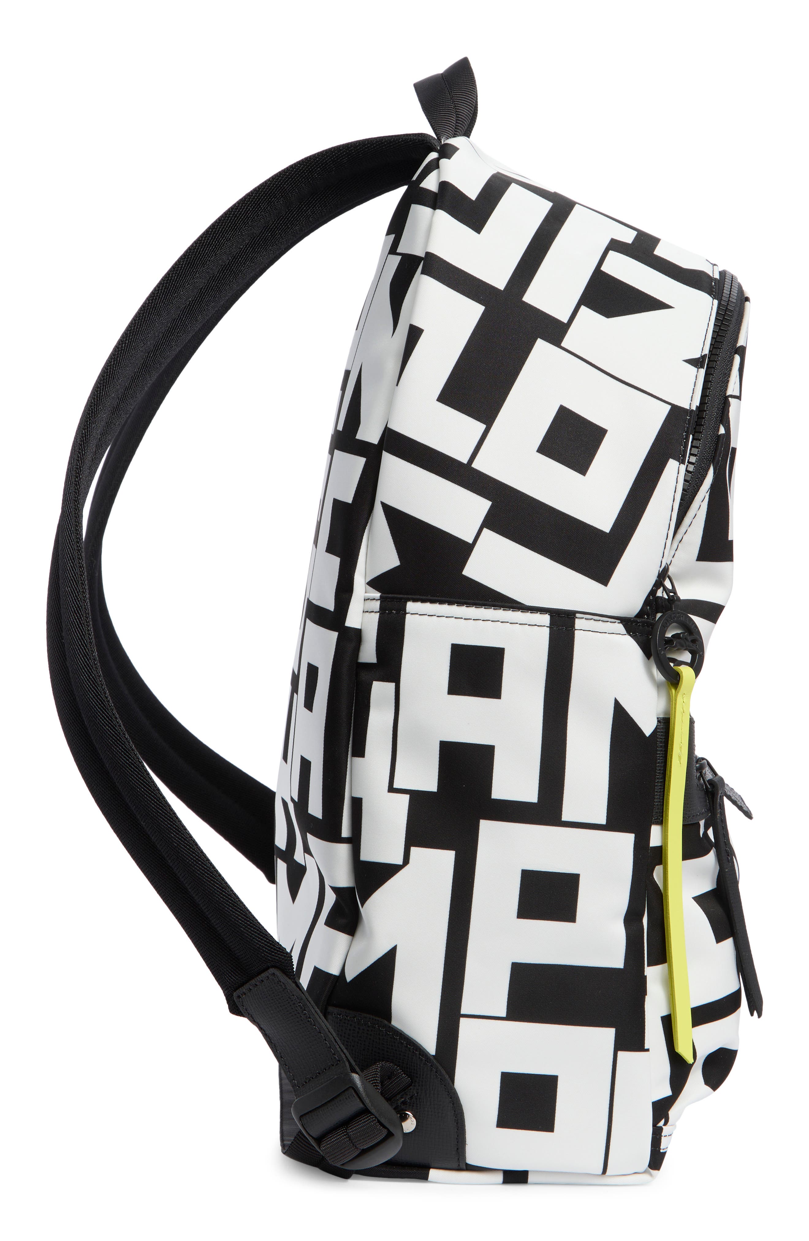 Longchamp Le Pliage Medium Backpack, Alternate, color, Black/ White