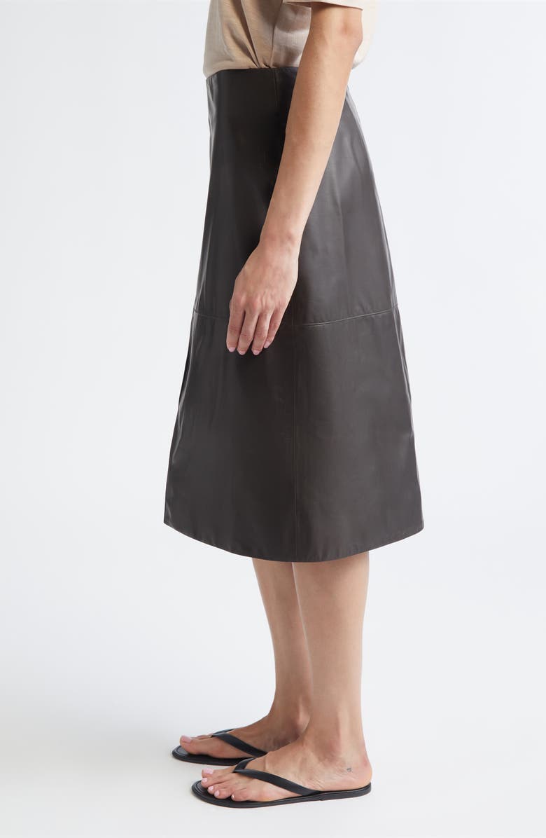 PARTOW Broome Leather Skirt, Alternate, color, Charcoal