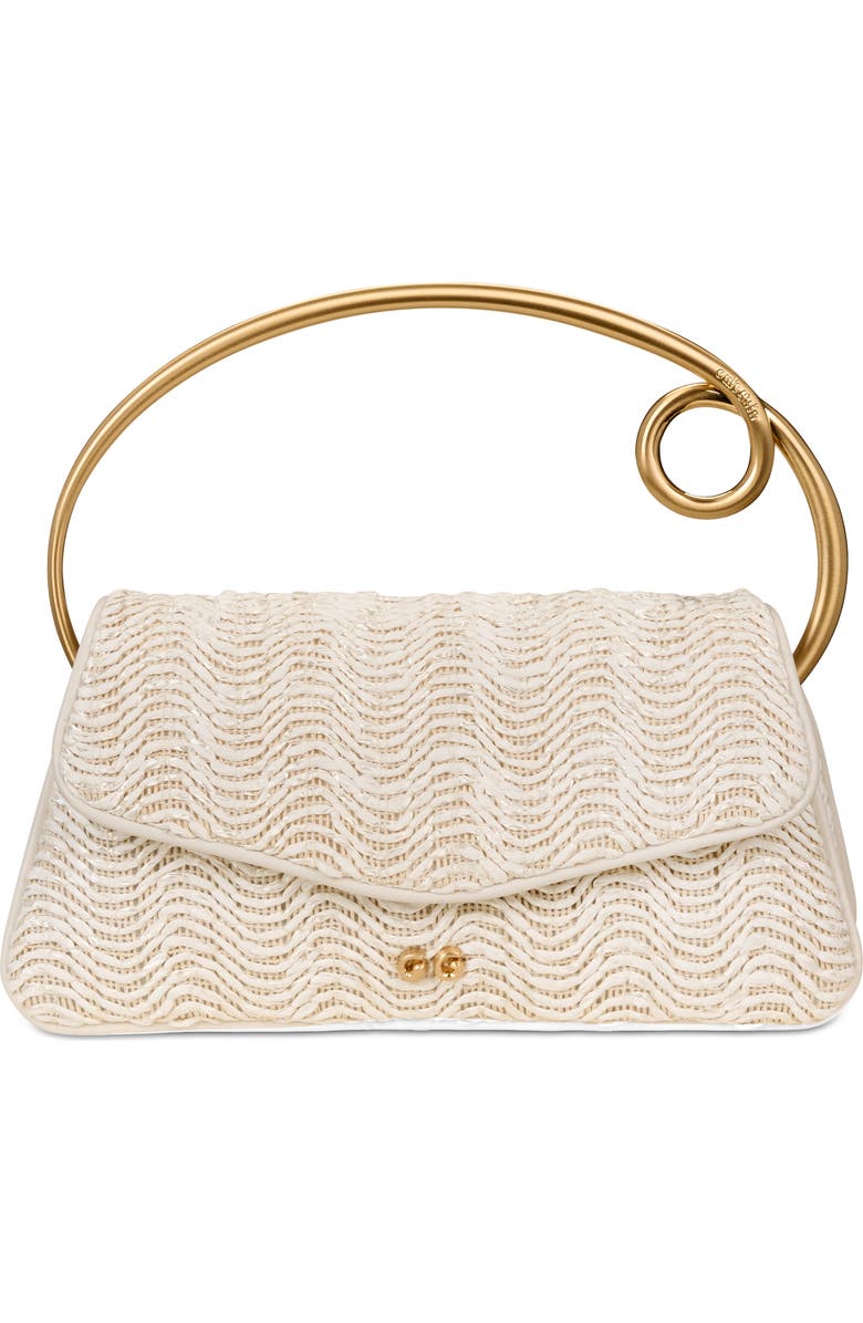Cult Gaia Emily Woven Rattan Top Handle Bag, Main, color,