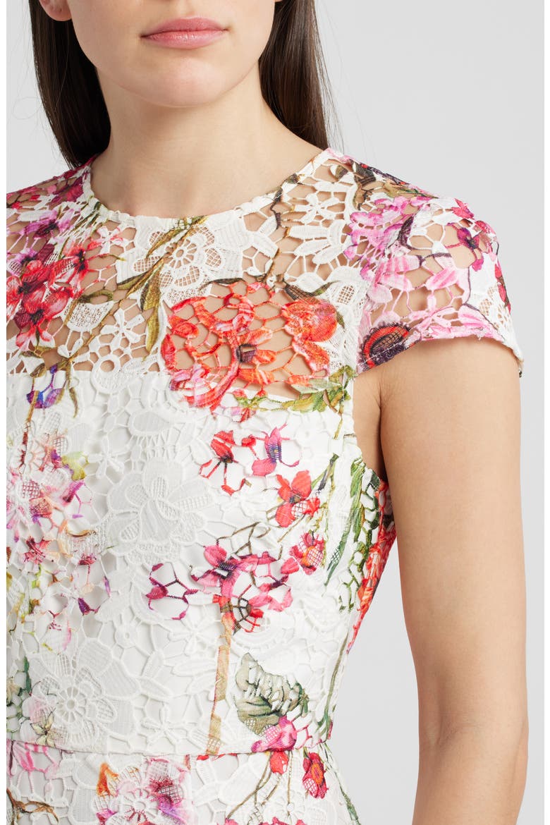 eliza j floral lace dress Eliza J Women's Floral Lace Sheath Dress - Red