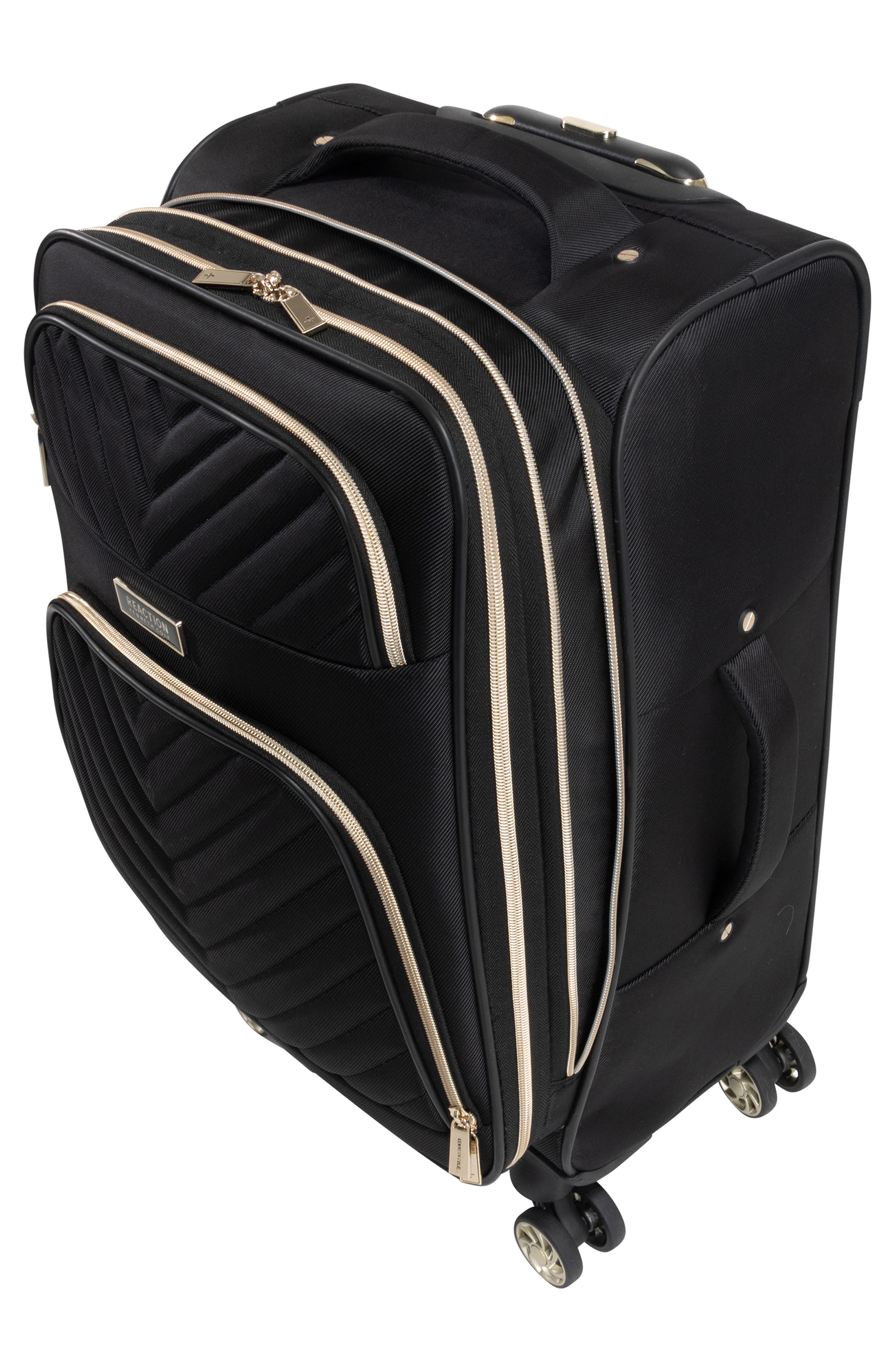 Kenneth Cole Chelsea Chevron Quilt Expandable 8-Wheel 24" Luggage, Alternate, color, Black