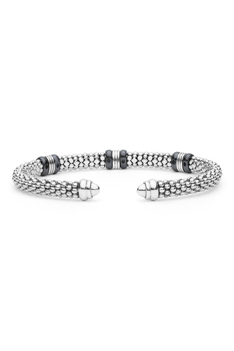 Signature Caviar 18k Gold & Black Ceramic Cuff Bracelet, Alternate, color, TWO-TONE