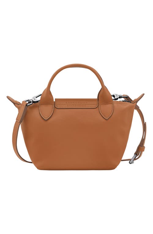 Longchamp Extra Small Le Pliage Xtra Leather Top Handle Bag In Brown