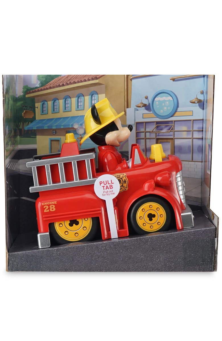 Disney Junior Press N Go Mickey Mouse Firetruck 5.5 Inch Red & Yellow Toy, Alternate, color, 