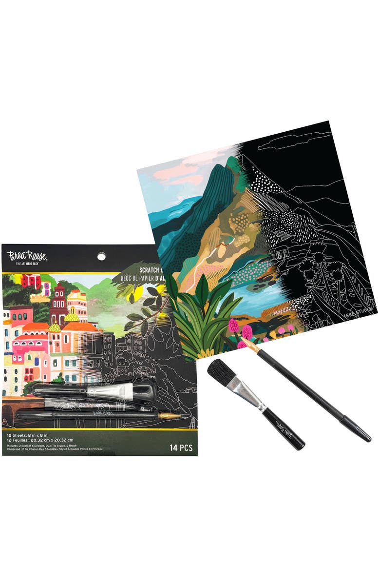 Scratch Art Paper Pad, Joyful Landscapes, Alternate, color, Multicolored