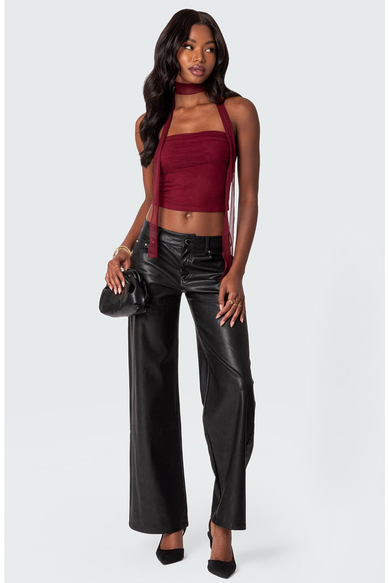 Straight Leg Faux Leather Jeans, Alternate, color, BLACK